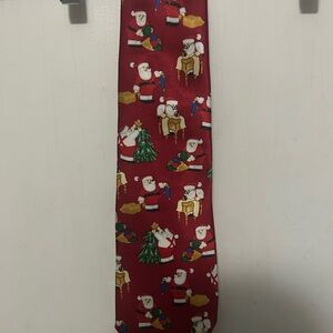 Vintage Noel Red Santa Claus Christmas Holiday Necktie